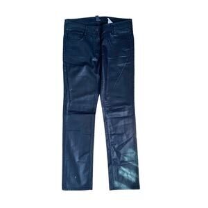 H&M Slim Fit Mid Waist Coated Denim Jean Black Size 10